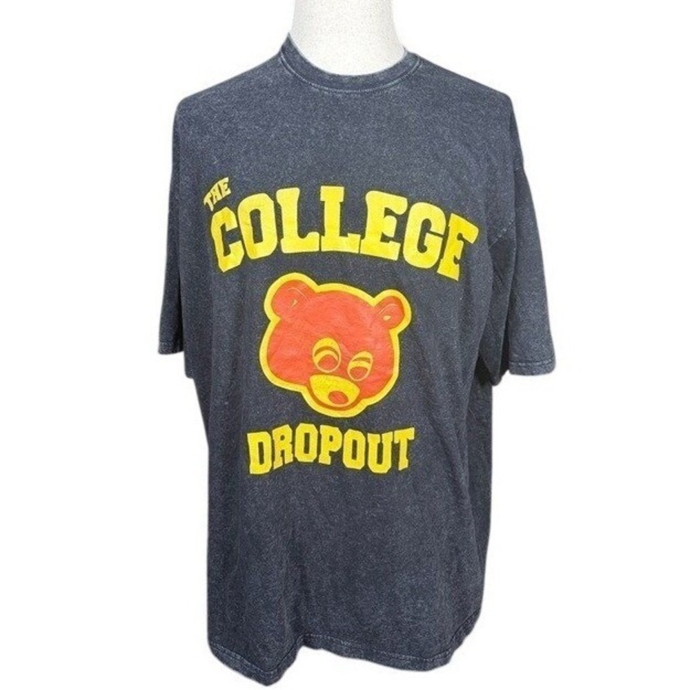 Kanye West The College Dropout Bear Graphic T-Shirt 3XL‎ Charcoal Mineral Wash